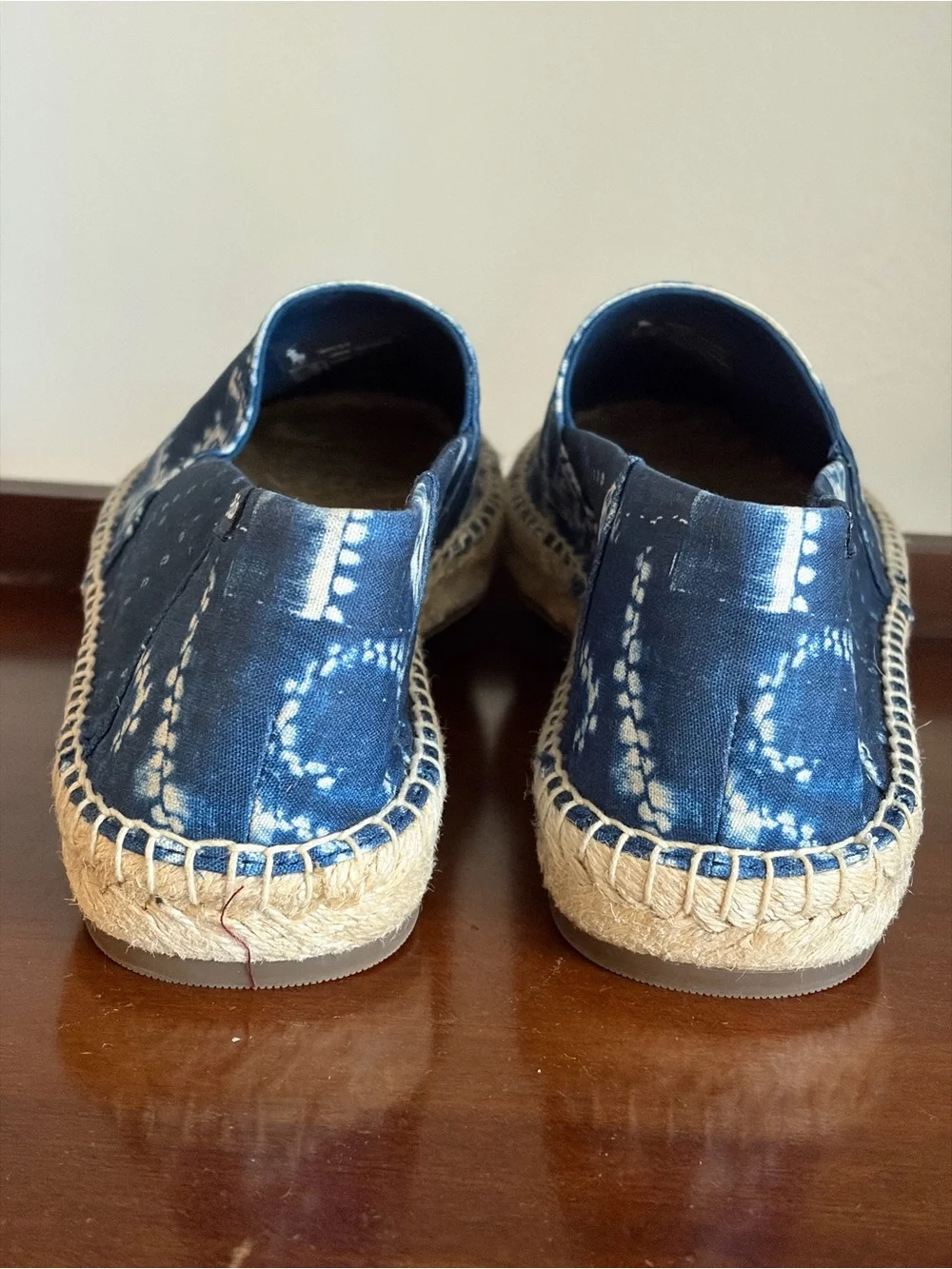 Polo Ralph Lauren Unisex Blue White Canvas Espadrilles Size M7 W8.5